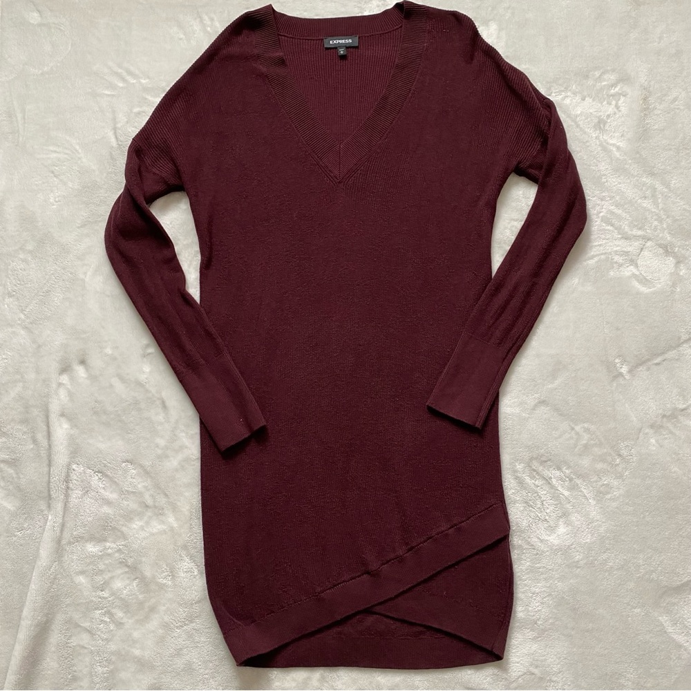 Express Sweater Dress - Burgundy